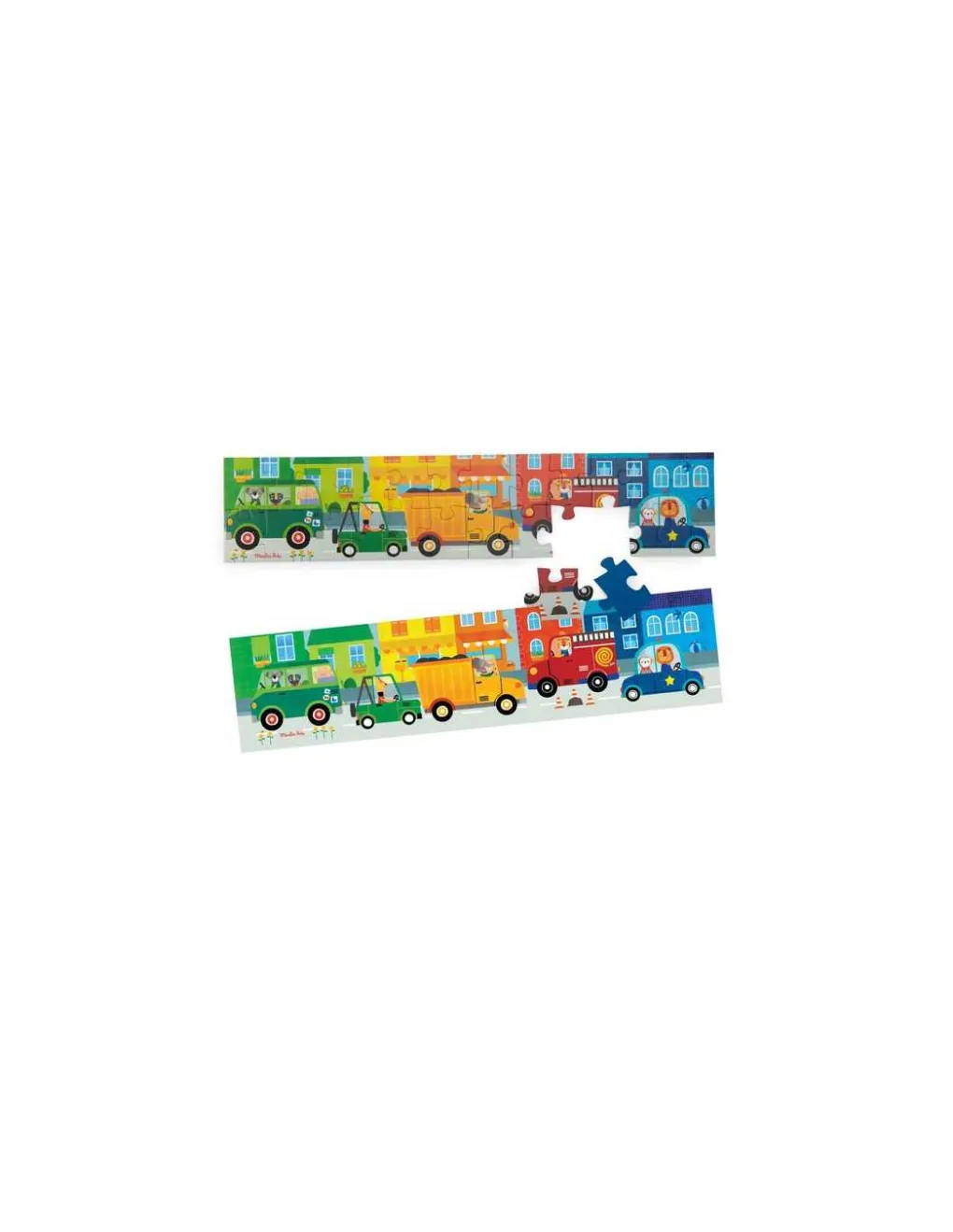Moulin Roty Puzzle 24 pièces Les véhicules Les Popipop -