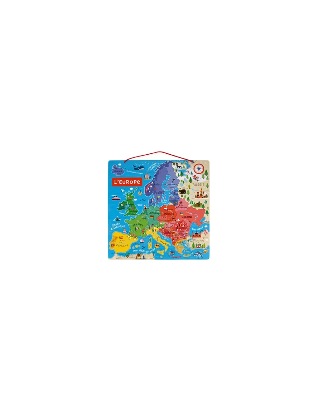 Janod Puzzle carte d'Europe magnétique - New