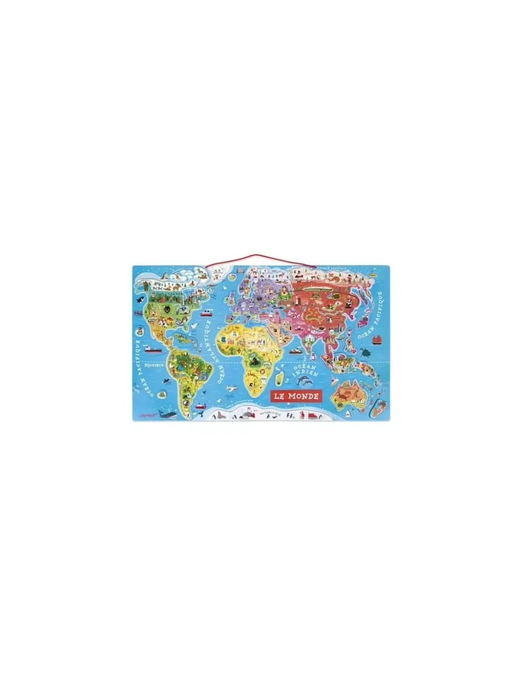 Janod Puzzle carte du monde magnétique - Sale