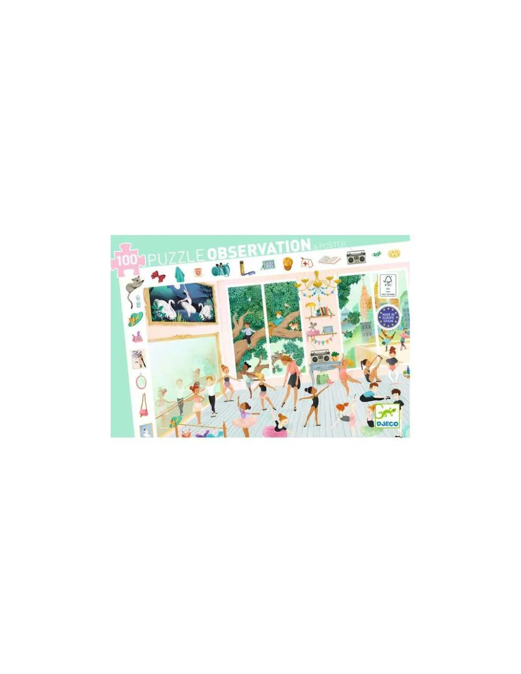 Djeco Puzzle d'observation 100 pièces L'école de danse - Outlet