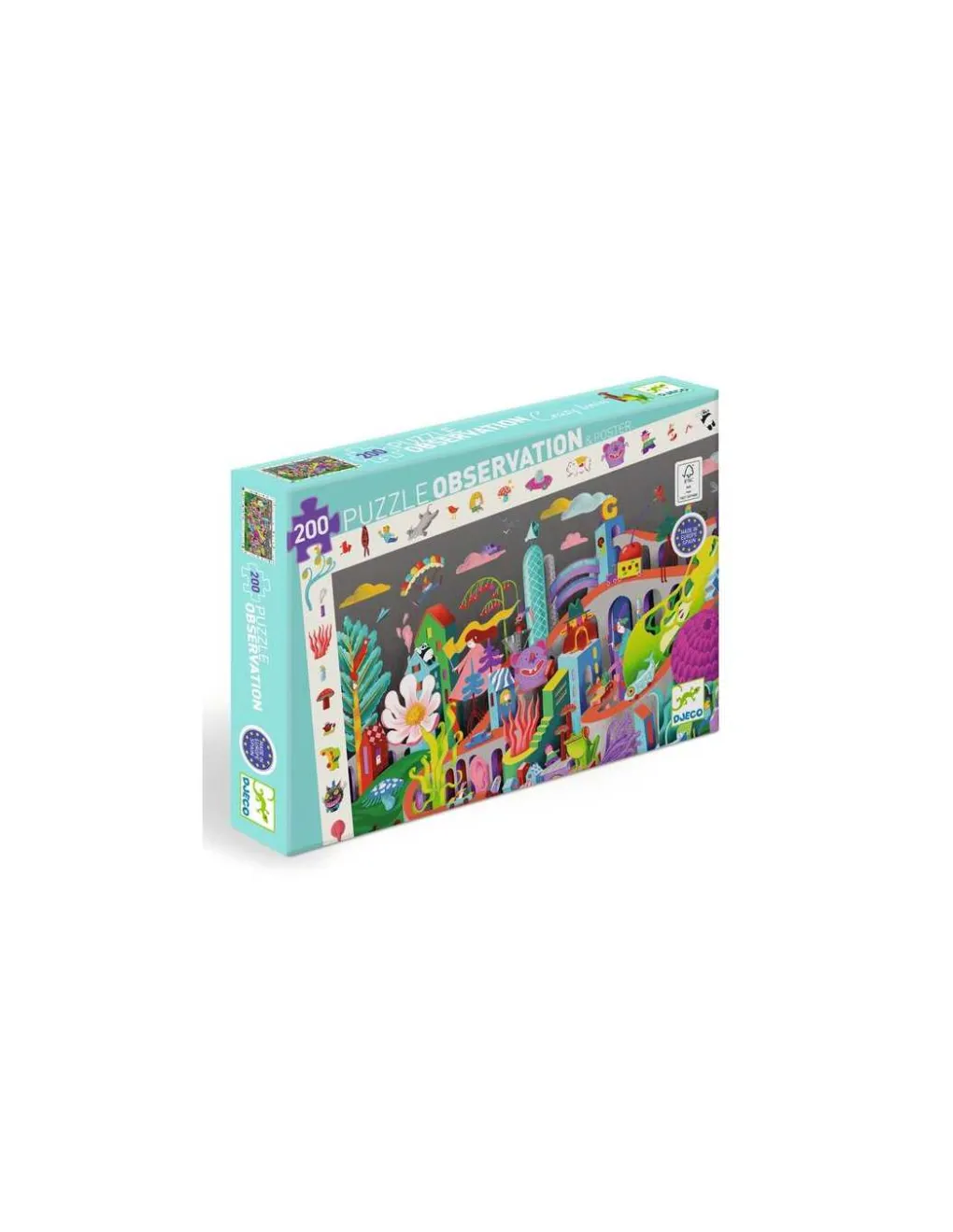 Djeco Puzzle d'observation Crazy Town 200 pièces - Sale