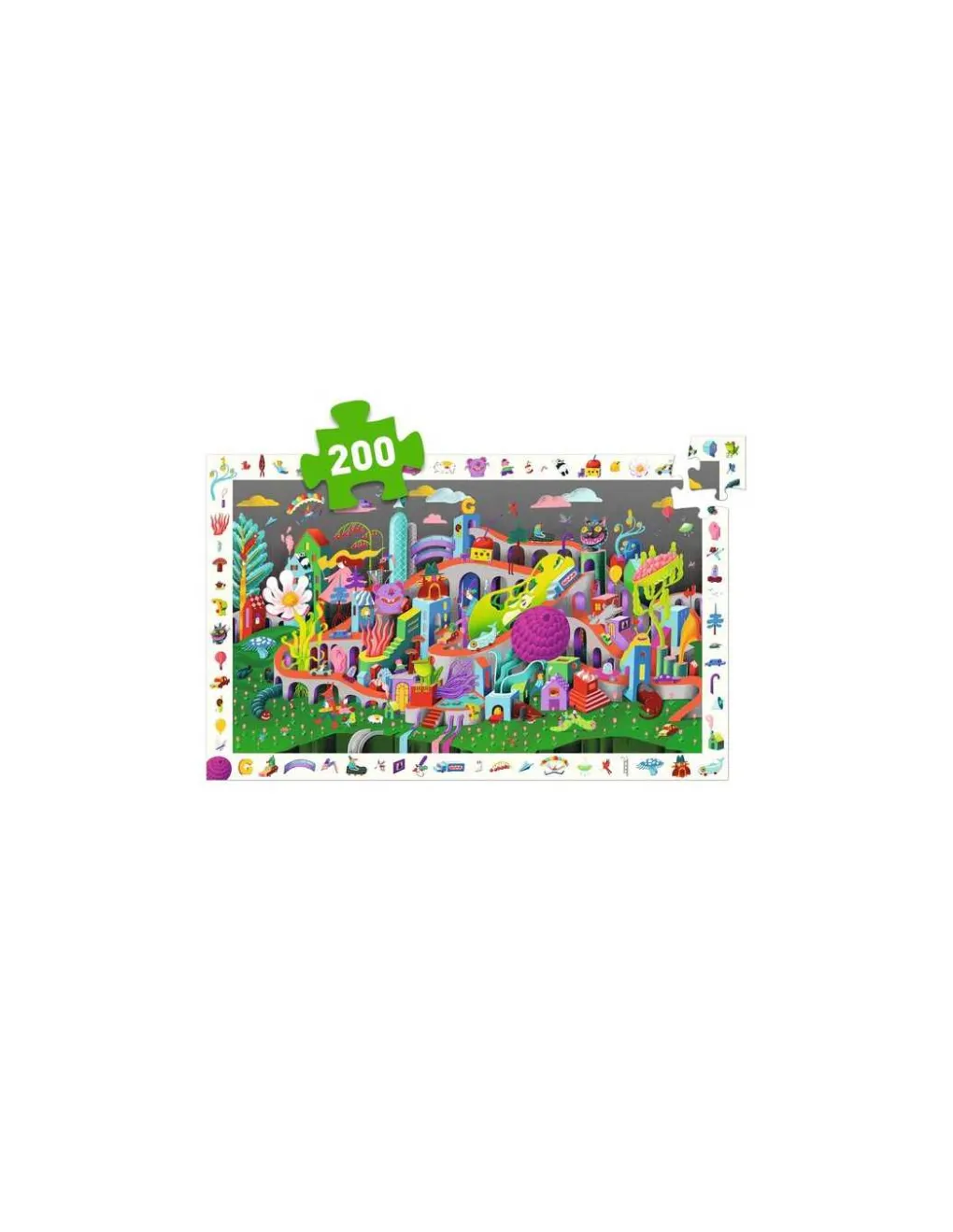 Djeco Puzzle d'observation Crazy Town 200 pièces - Sale