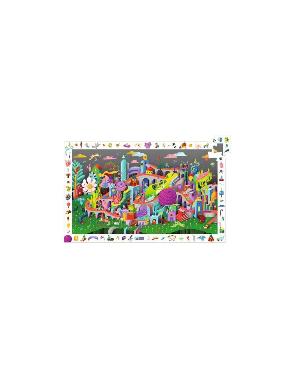 Djeco Puzzle d'observation Crazy Town 200 pièces - Sale
