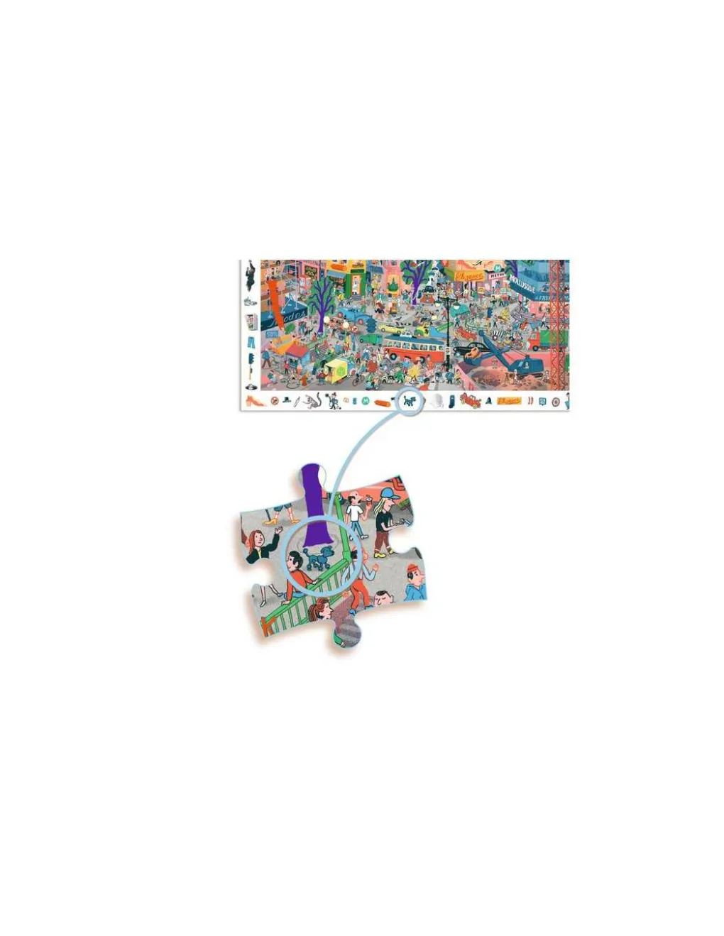 Djeco Puzzle d'observation La ville 200 pièces - Outlet