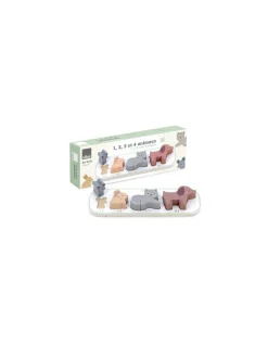 Vilac Puzzle Encastrement 1,2,3 et 4 animaux Sarah Betz - Outlet