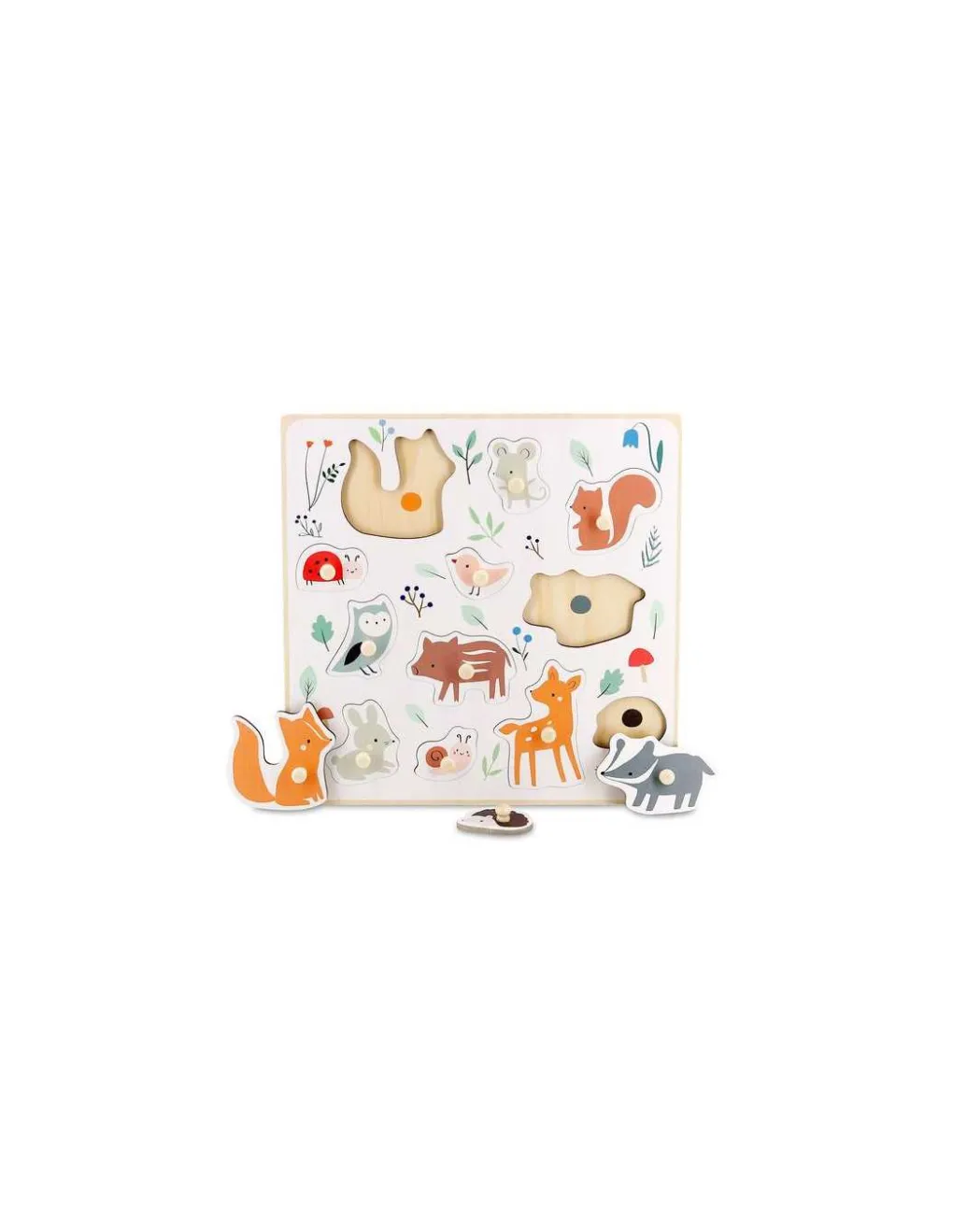 Vilac Puzzle Encastrement boutons bois animaux de la forêt Sarah Betz - Clearance