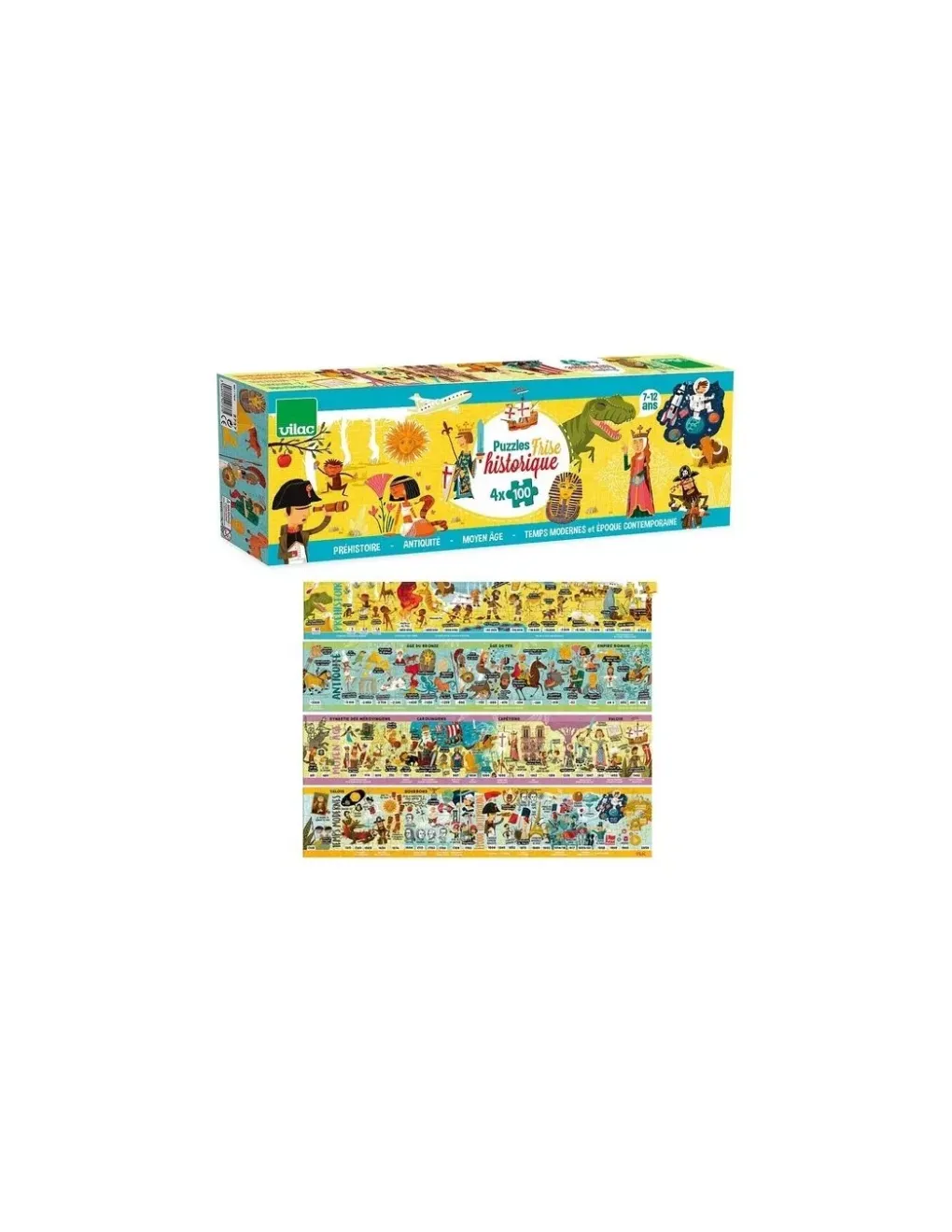 Vilac Puzzle grande frise historique 4 x 100 pcs - Best