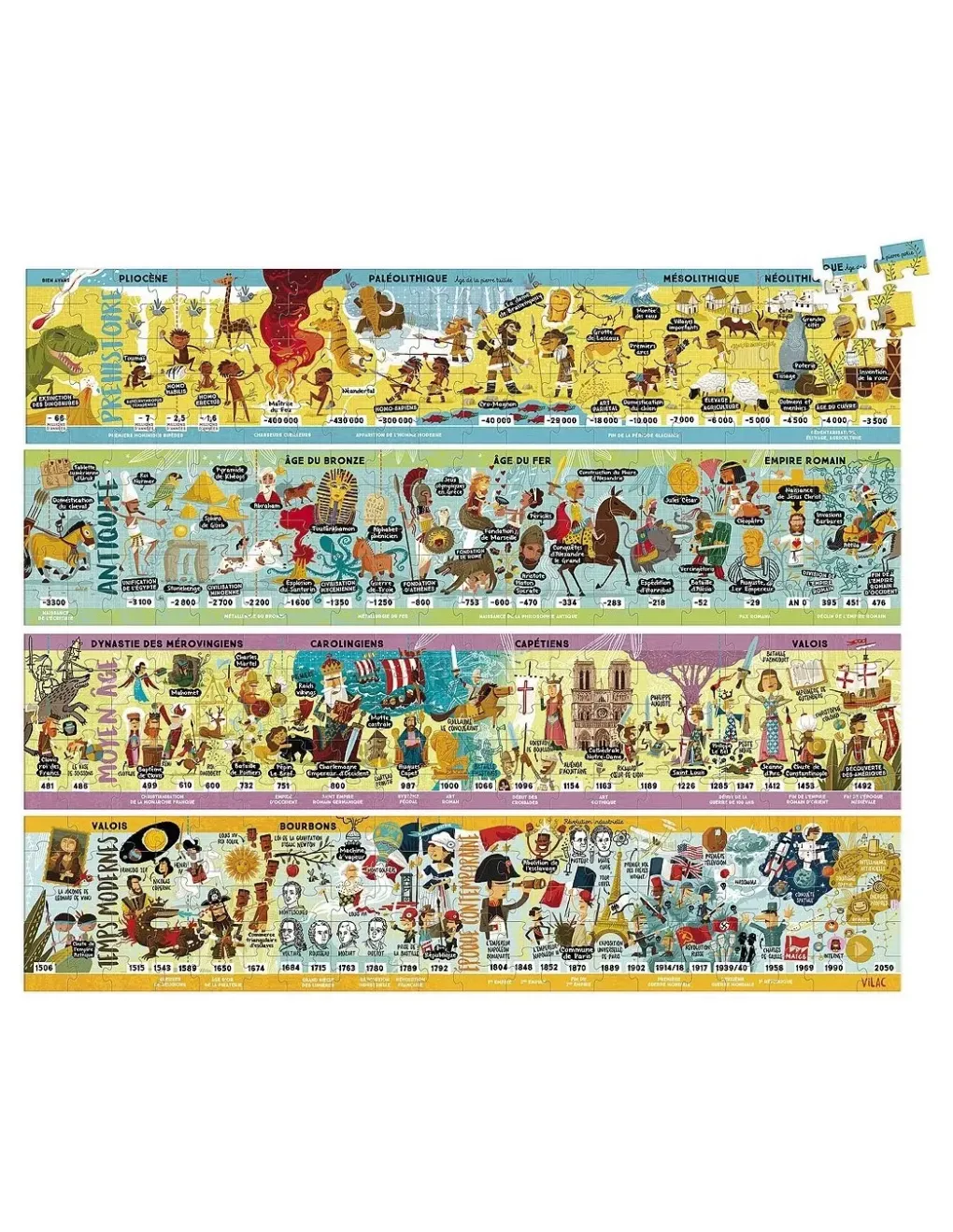 Vilac Puzzle grande frise historique 4 x 100 pcs - Best