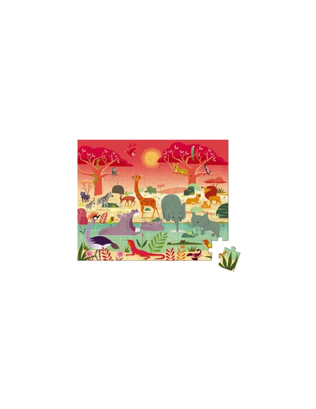 Janod Puzzle réserve animalière 54 pièces - Sale