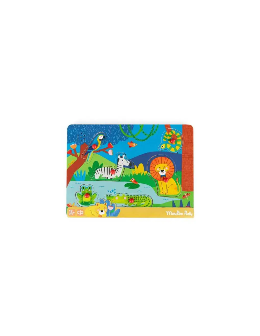 Moulin Roty Puzzle sonore animaux en bois Les toupitis - Discount