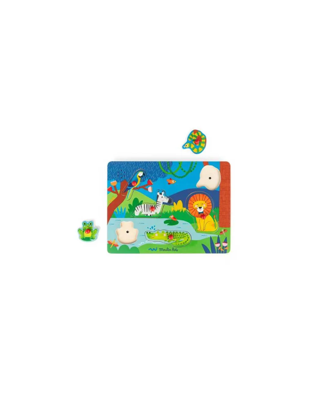 Moulin Roty Puzzle sonore animaux en bois Les toupitis - Discount