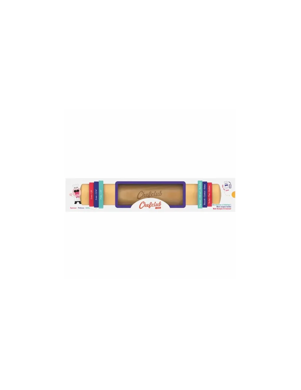 Chefclub kids Rouleau à pâtisserie avec anneaux ajustables - Discount