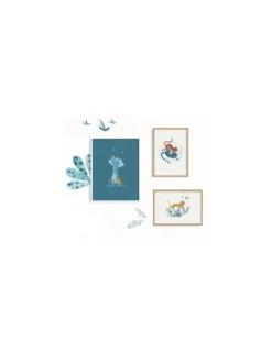 Moulin Roty Set de 3 affiches Sous mon Baobab - Discount