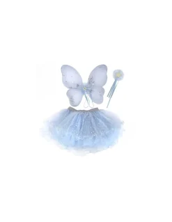 Great Pretenders Set de fée, jupe, ailes et baguette bleu clair 4-6 ans - Clearance