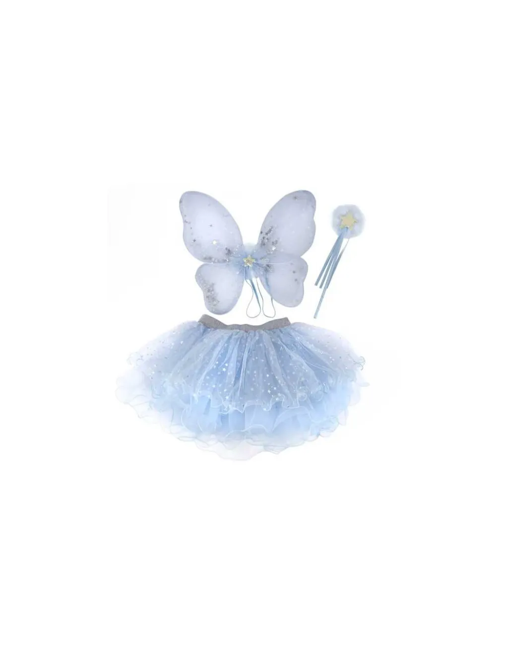 Great Pretenders Set de fée, jupe, ailes et baguette bleu clair 4-6 ans - Clearance