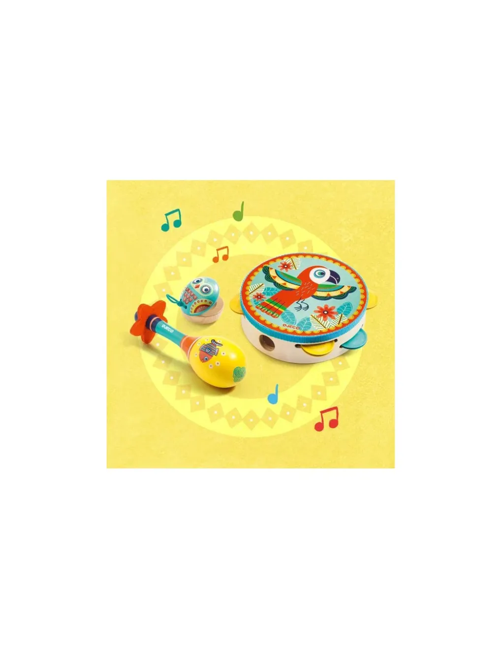 Djeco Set musical tambourin, maracas et castagnette Animambo - Outlet
