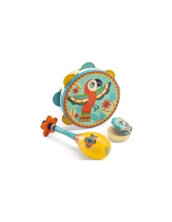 Djeco Set musical tambourin, maracas et castagnette Animambo - Outlet