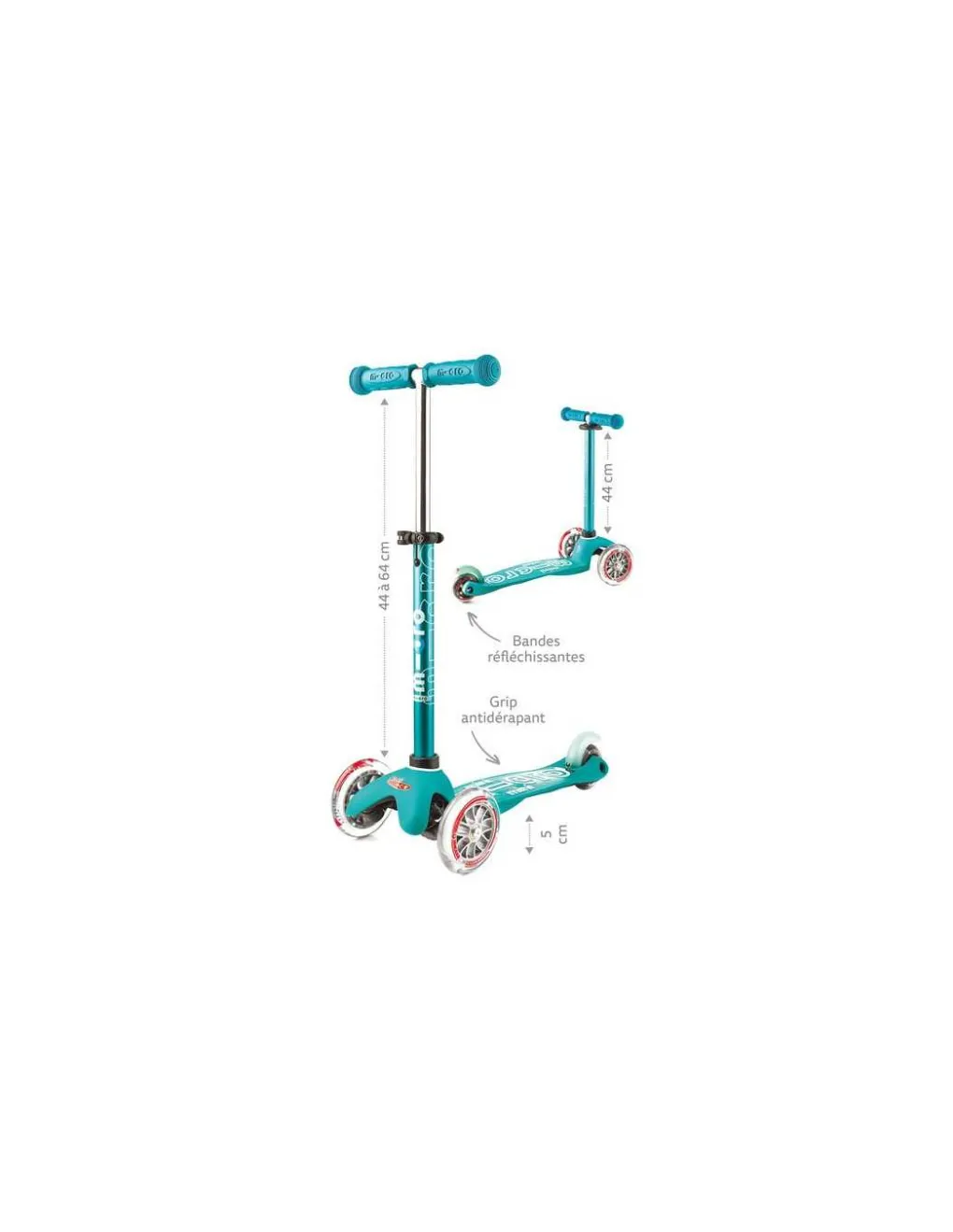 Micro Mobility Trottinette Mini Micro Deluxe LED Aqua -