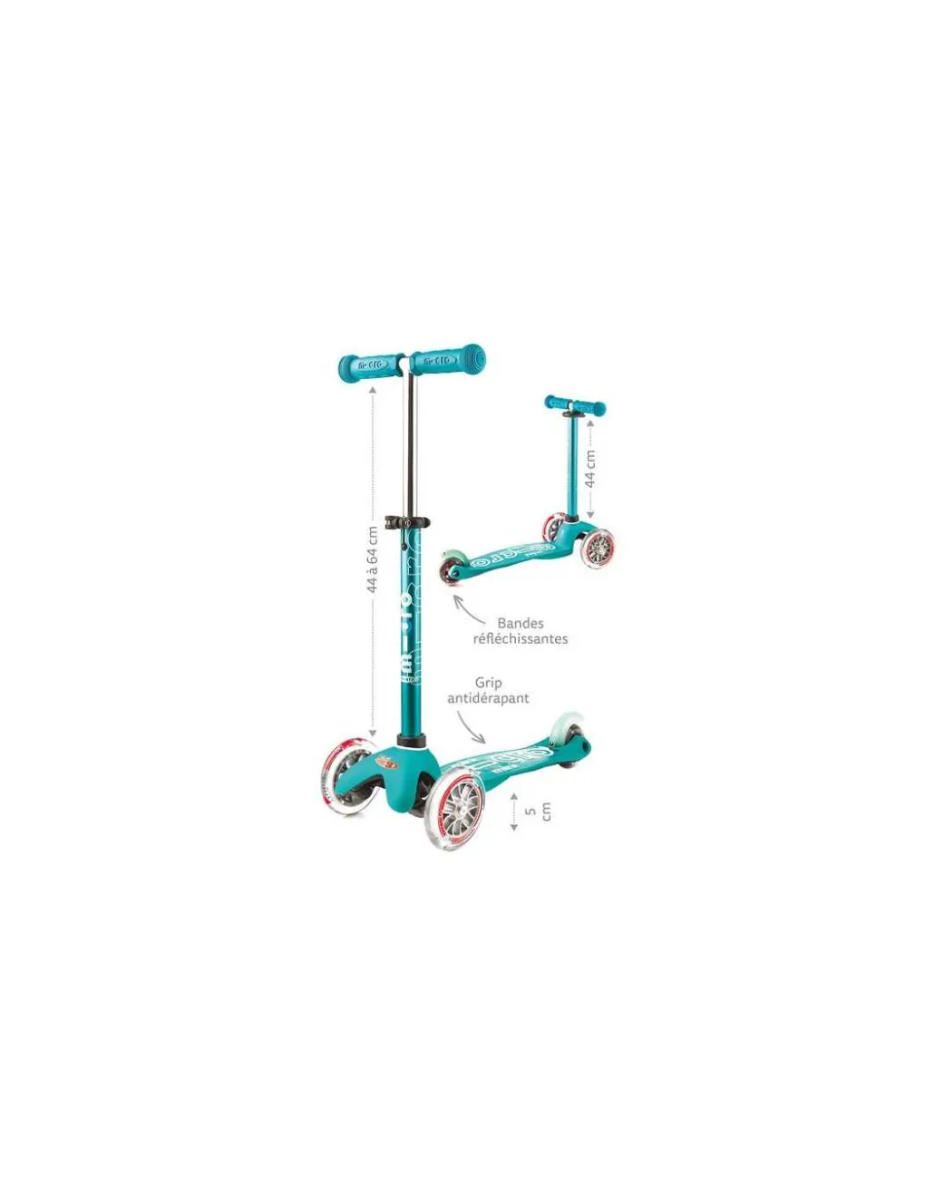 Micro Mobility Trottinette Mini Micro Deluxe LED Bleu marine et rouge - Sale