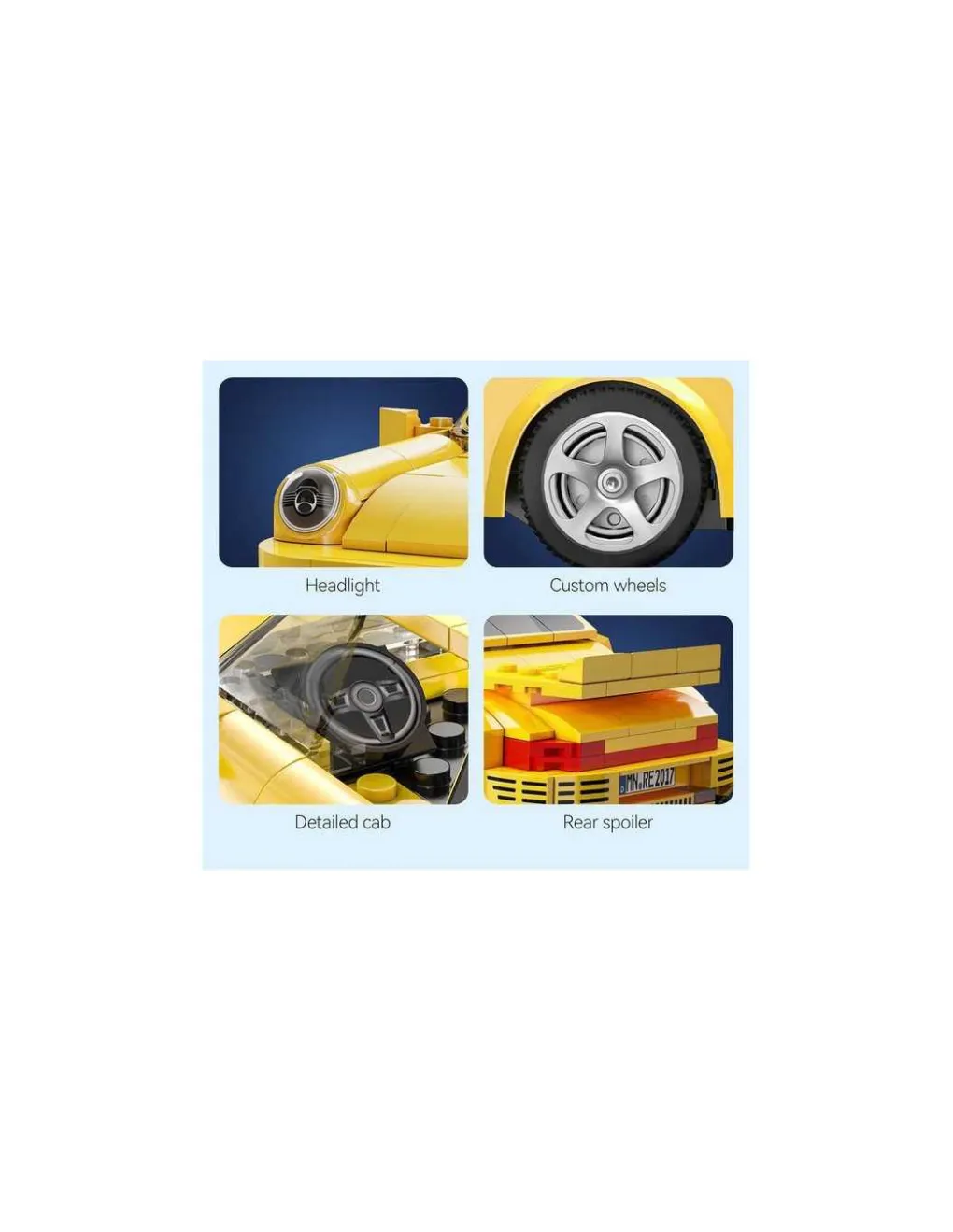 CaDA Bricks Voiture de course RUF CTR 2017 Yellowbird 222 pièces - CaDA Clearance