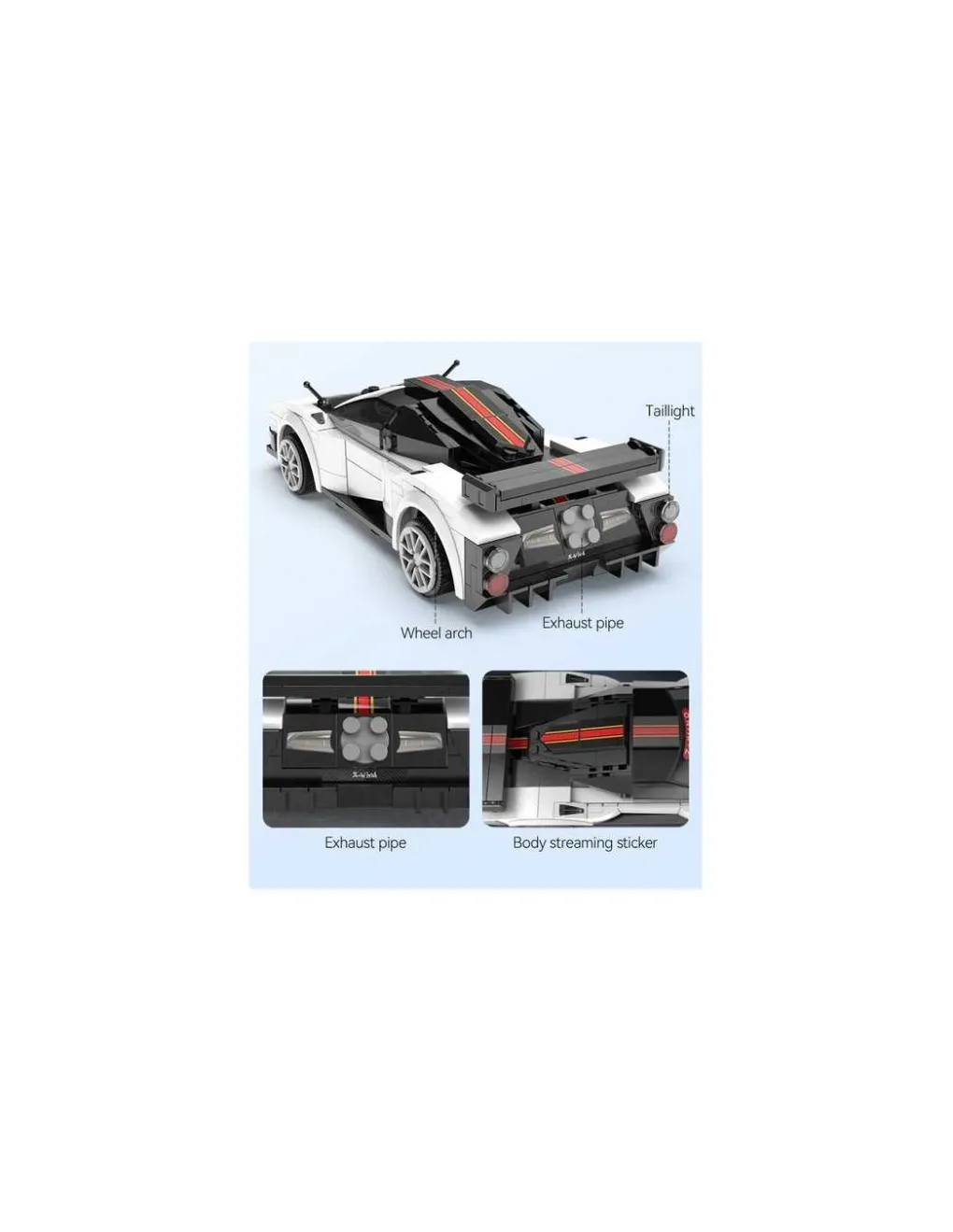 CaDA Bricks Voiture de course Z-Wind 258 pièces - CaDA Sale