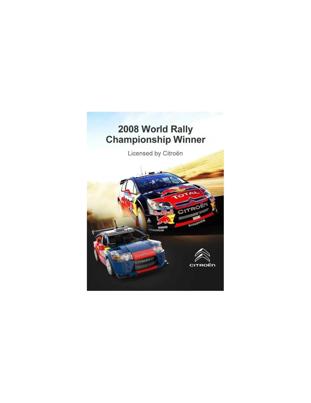 CaDA Bricks Voiture de rallye Citroën C4 WRC 2008 329 pièces - CaDA Sale