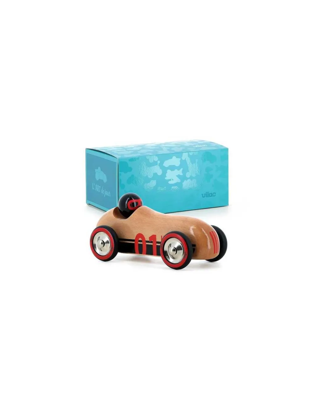 Vilac Voiture en bois naturel Old sport Compet’ - Outlet