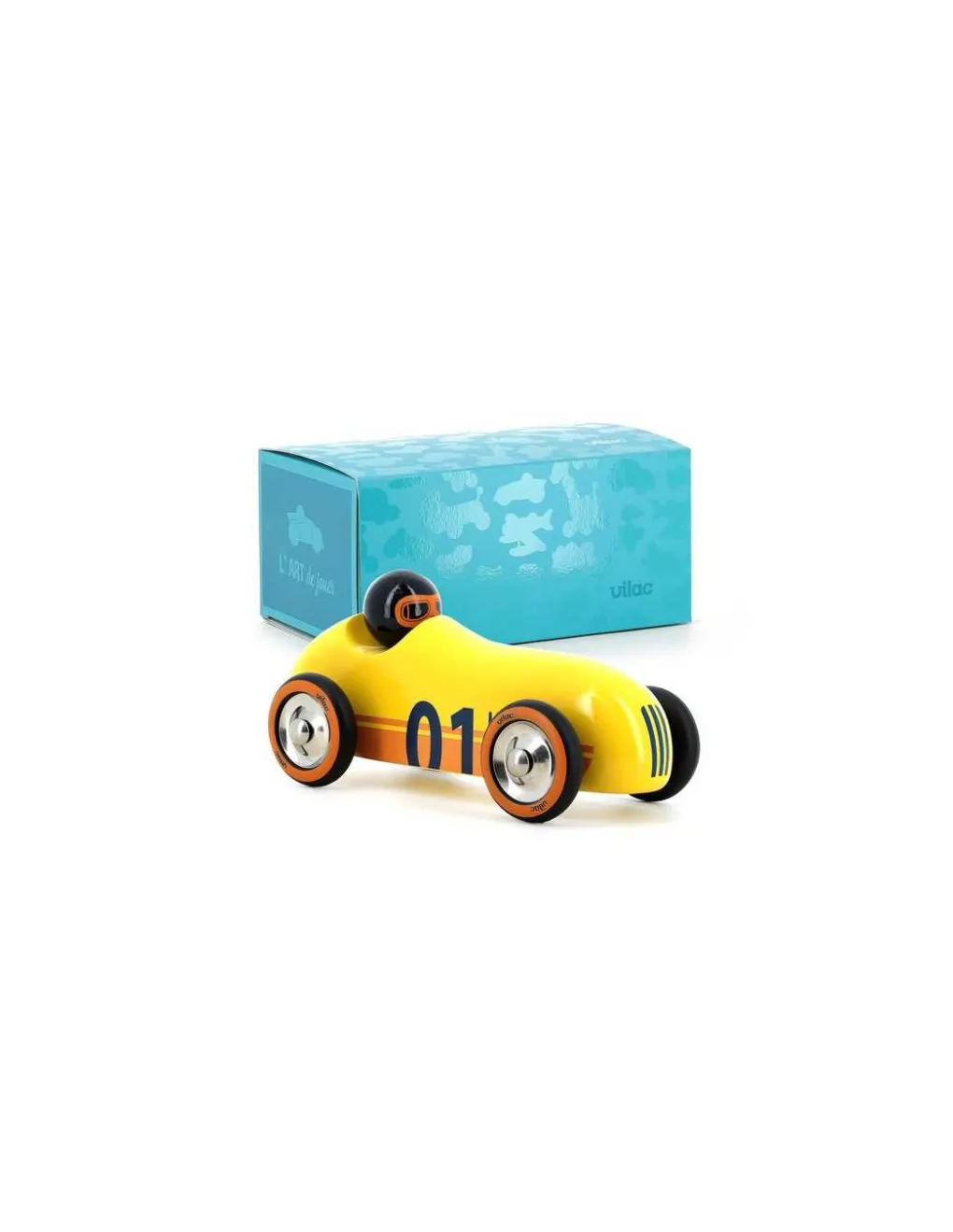 Vilac Voiture en bois Old sport Compet’ jaune - Discount